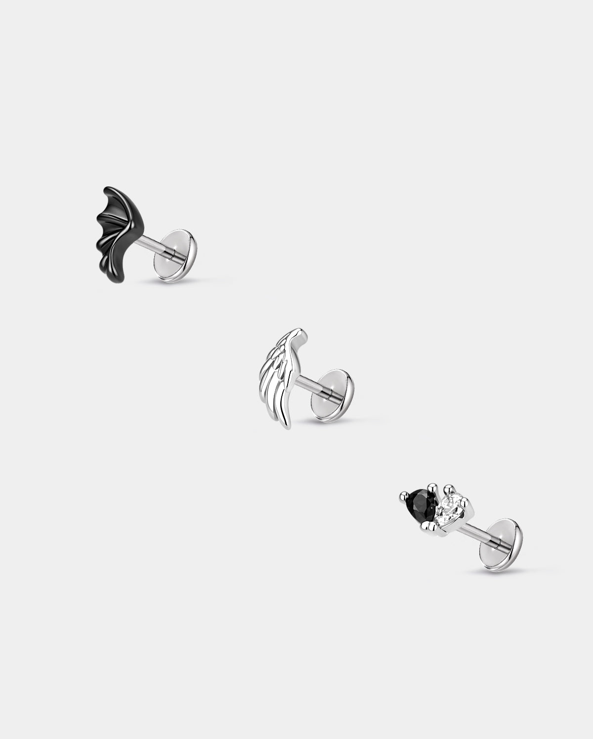 Angel & Devil Wing cartilage stud