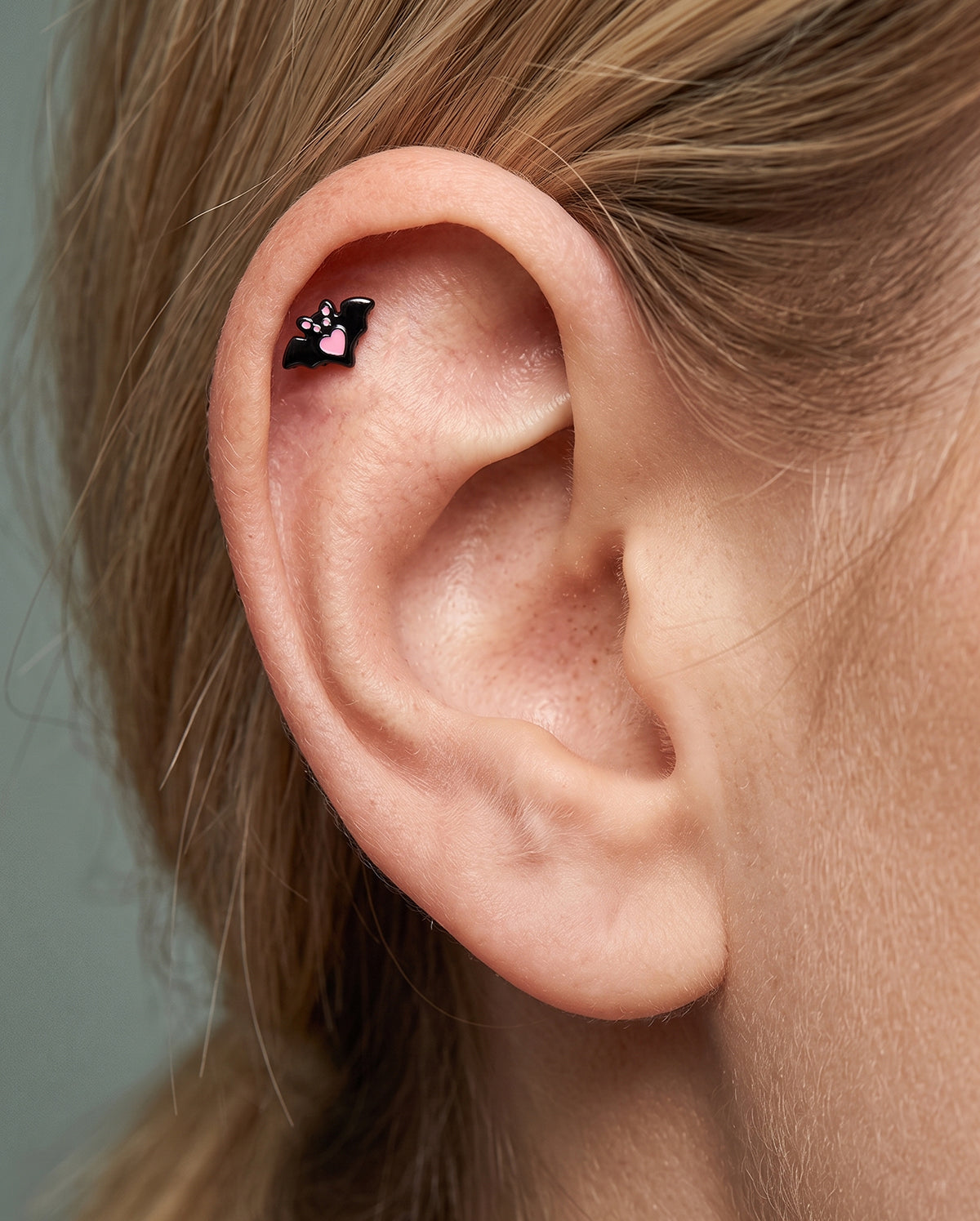 3PCS Bat Pumpkin Spider Web Cartilage Stud Set