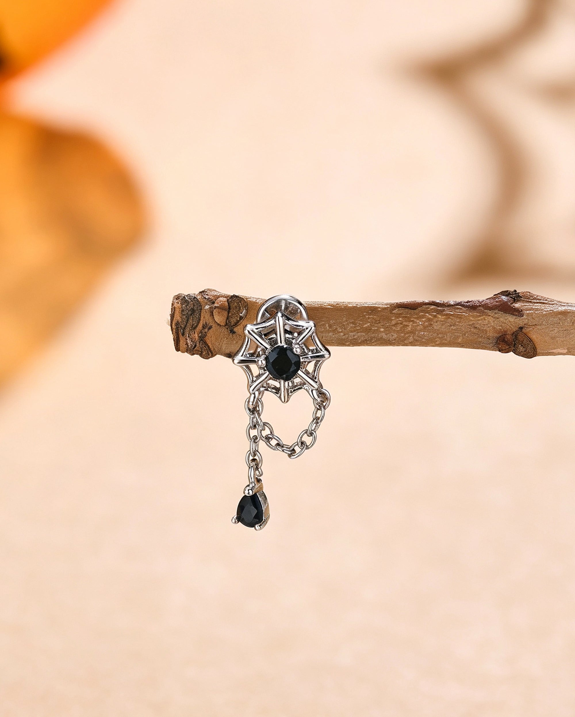 16G Coffin Black Lip Ring 8mm Lip Stud