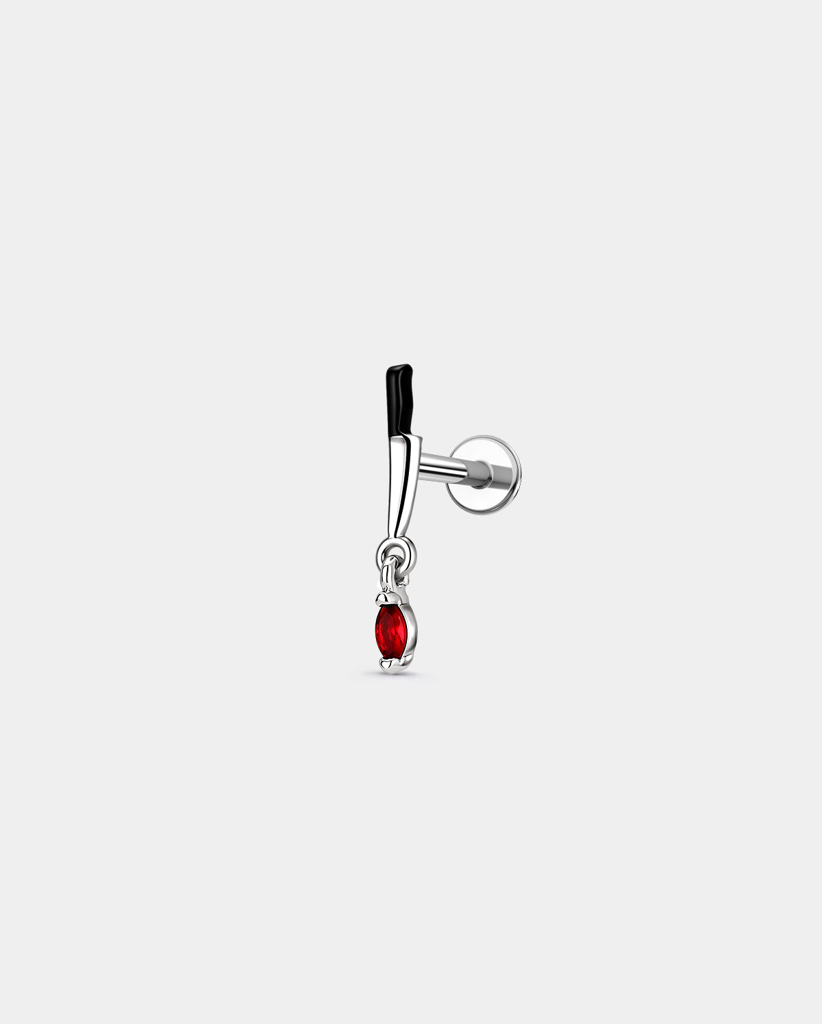 Dagger CZ Dangle Internally Threaded Helix Stud