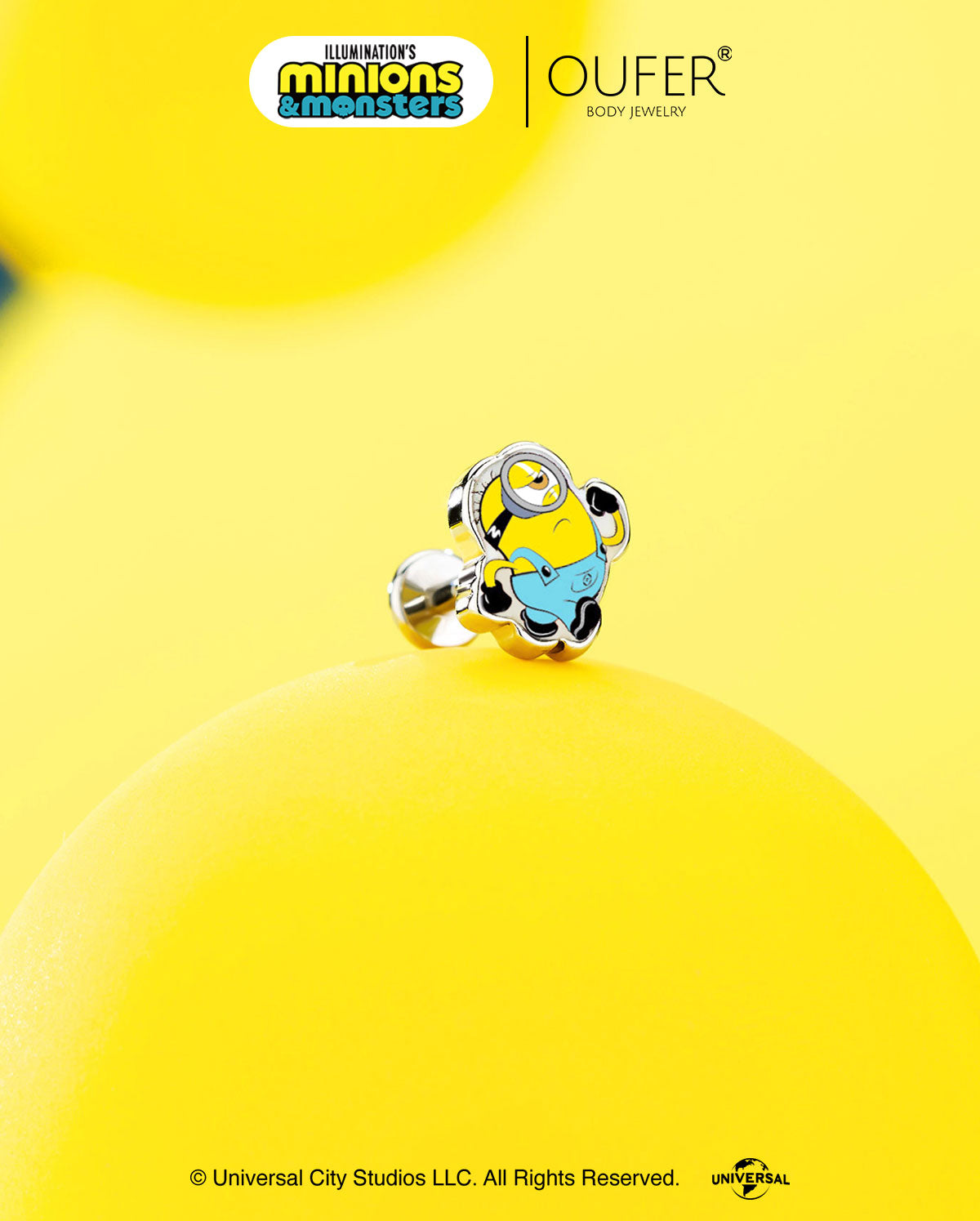 MINIONS × OUFER Forward Motion 3PCS Cartilage Stud Set