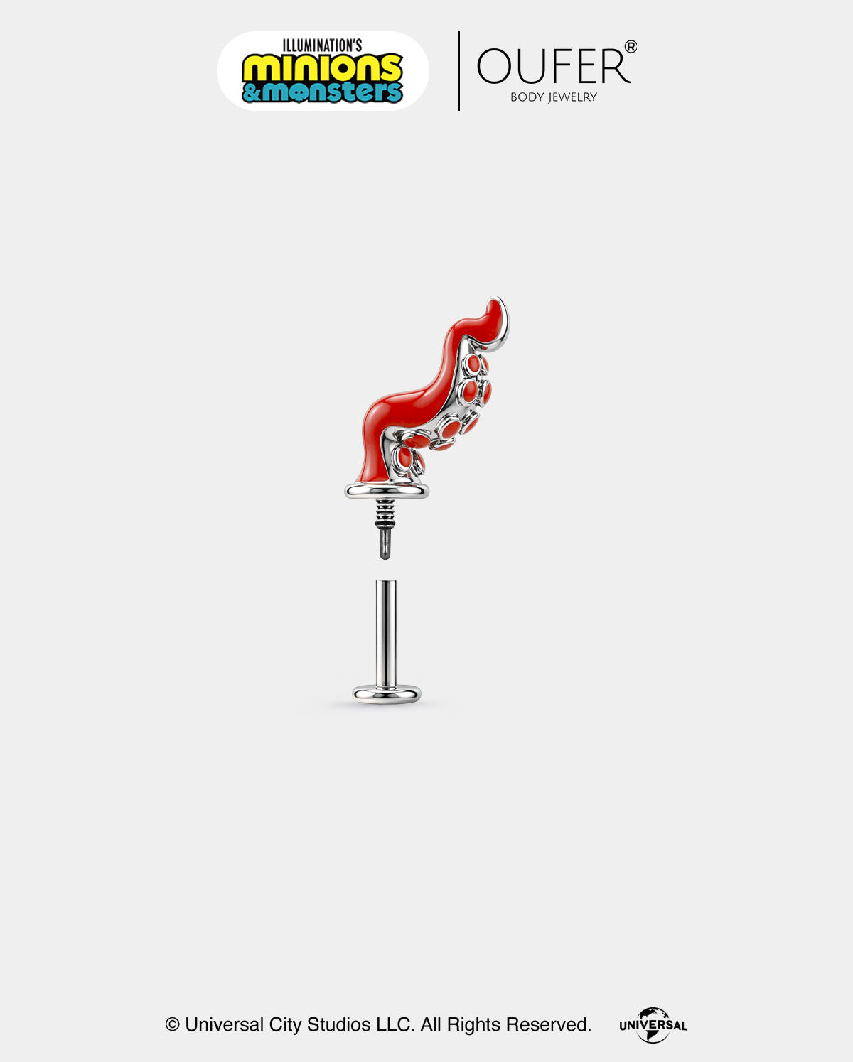 MINIONS × OUFER HOWARD Octopus Tentacle Vertical Helix Stud