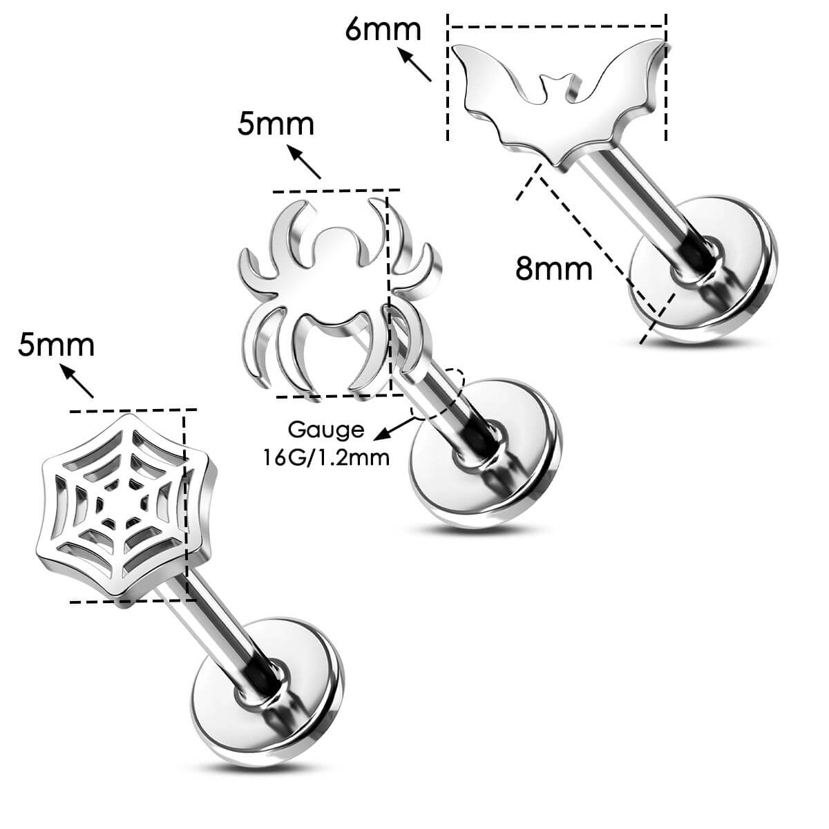 16g halloween lip rings