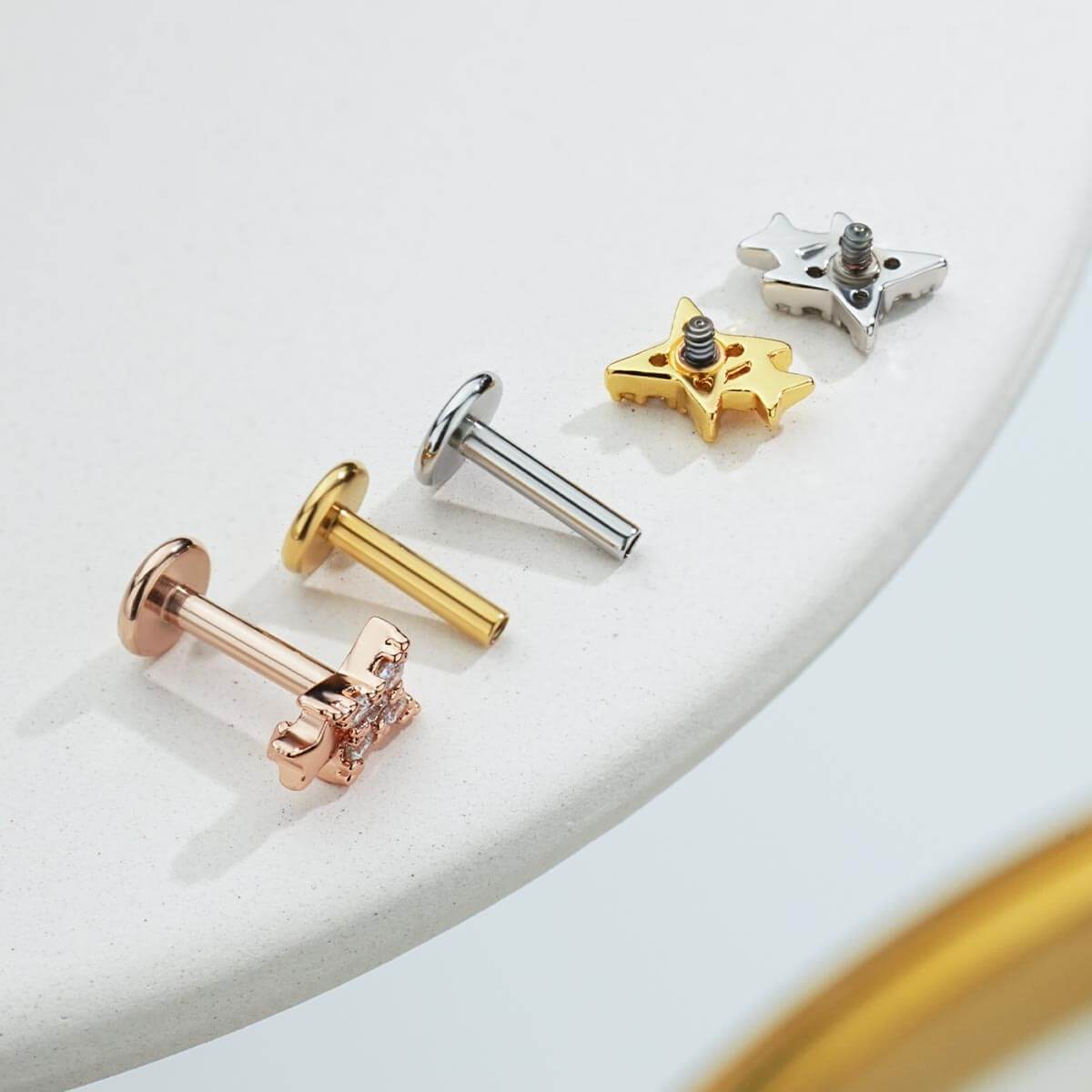 internally threaded double star helix stud