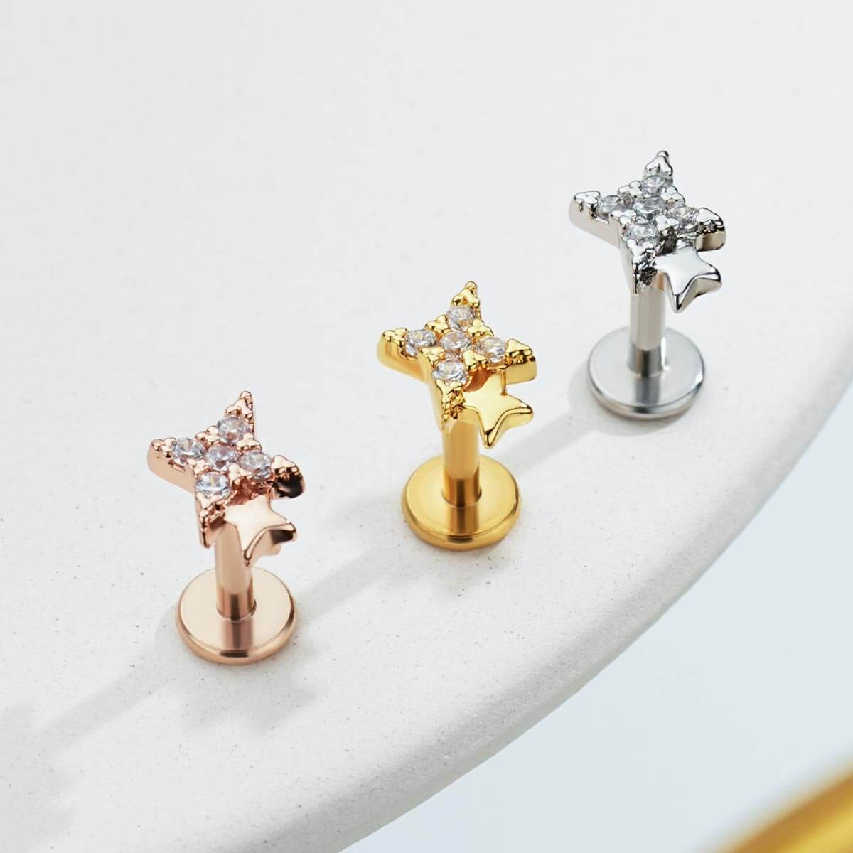 oufer double star helix stud