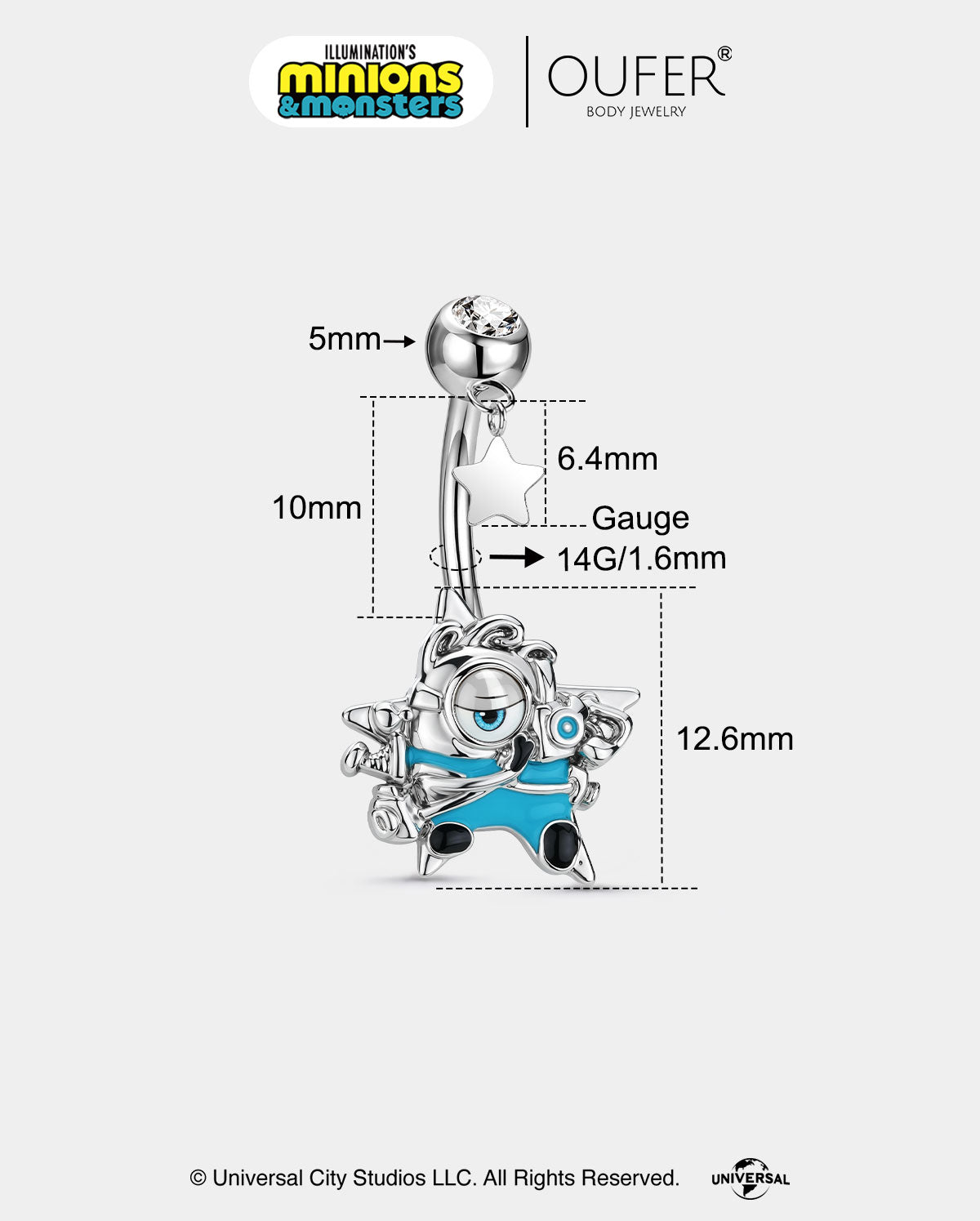 MINIONS × OUFER James & Star Dangle Belly Ring