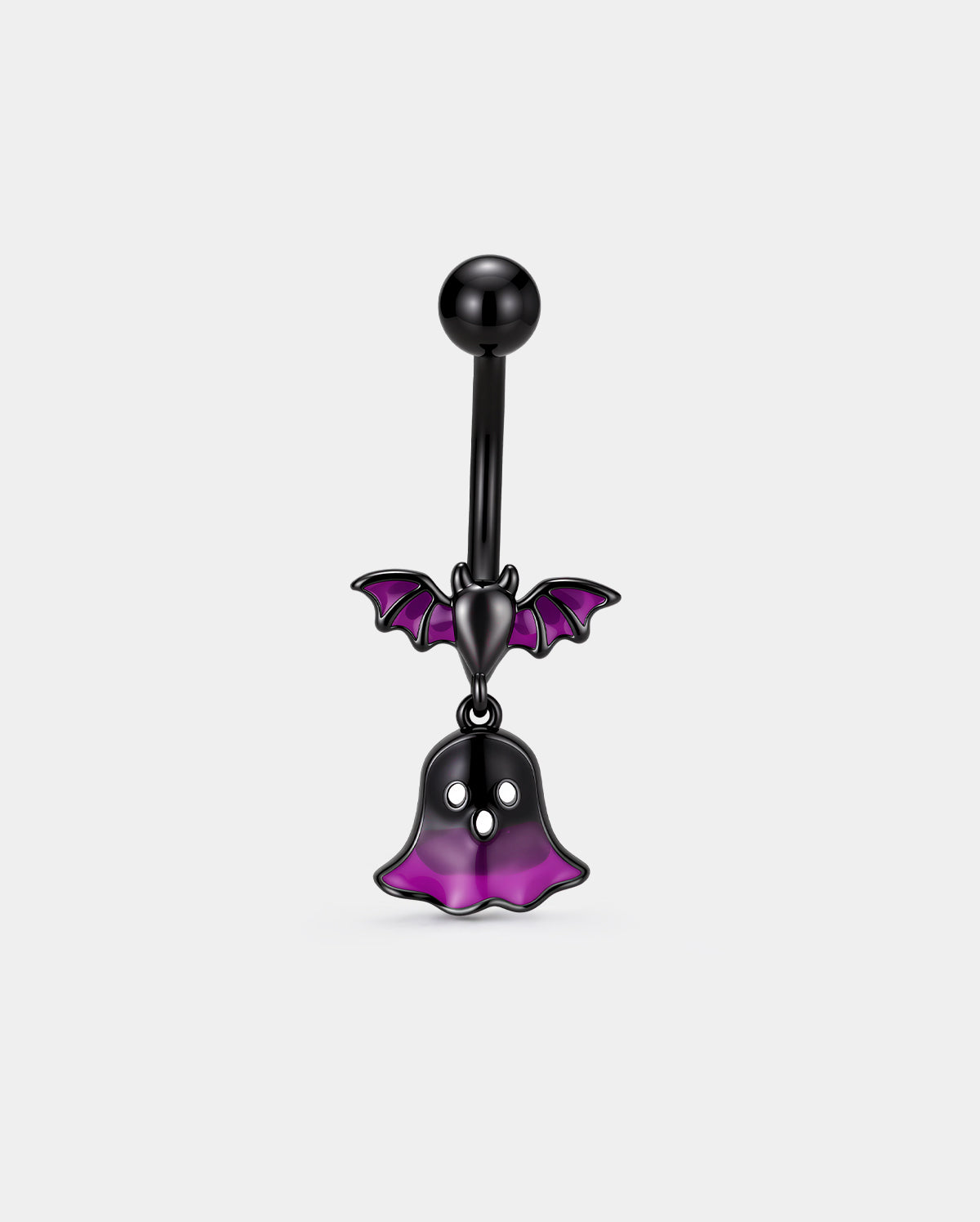 oufer Purple Bat Ghost Dangle Belly Button Ring