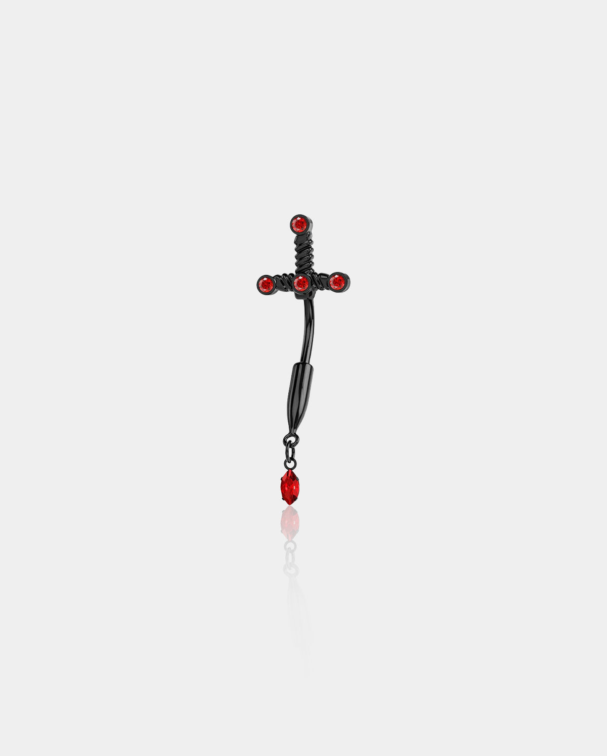 black sword dagger belly button ring