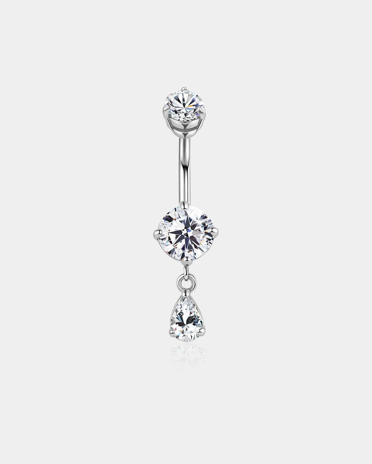 triple cz belly ring