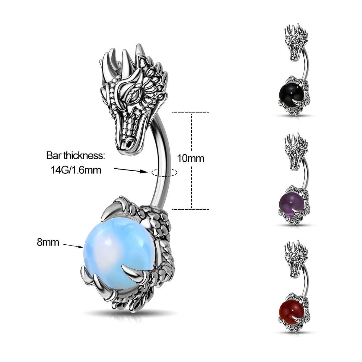 14g dragon belly ring