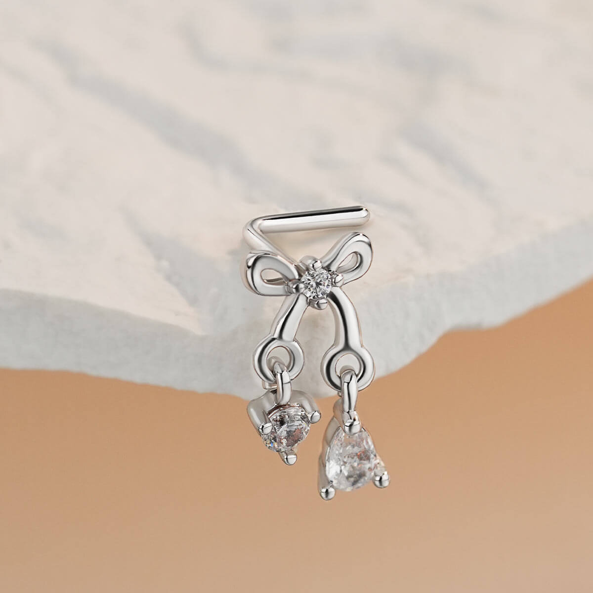 L shaped bow nose ring