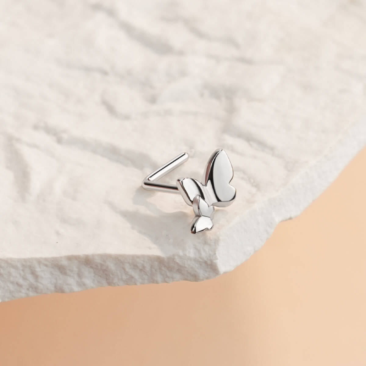 stainless steel butterfly nose stud
