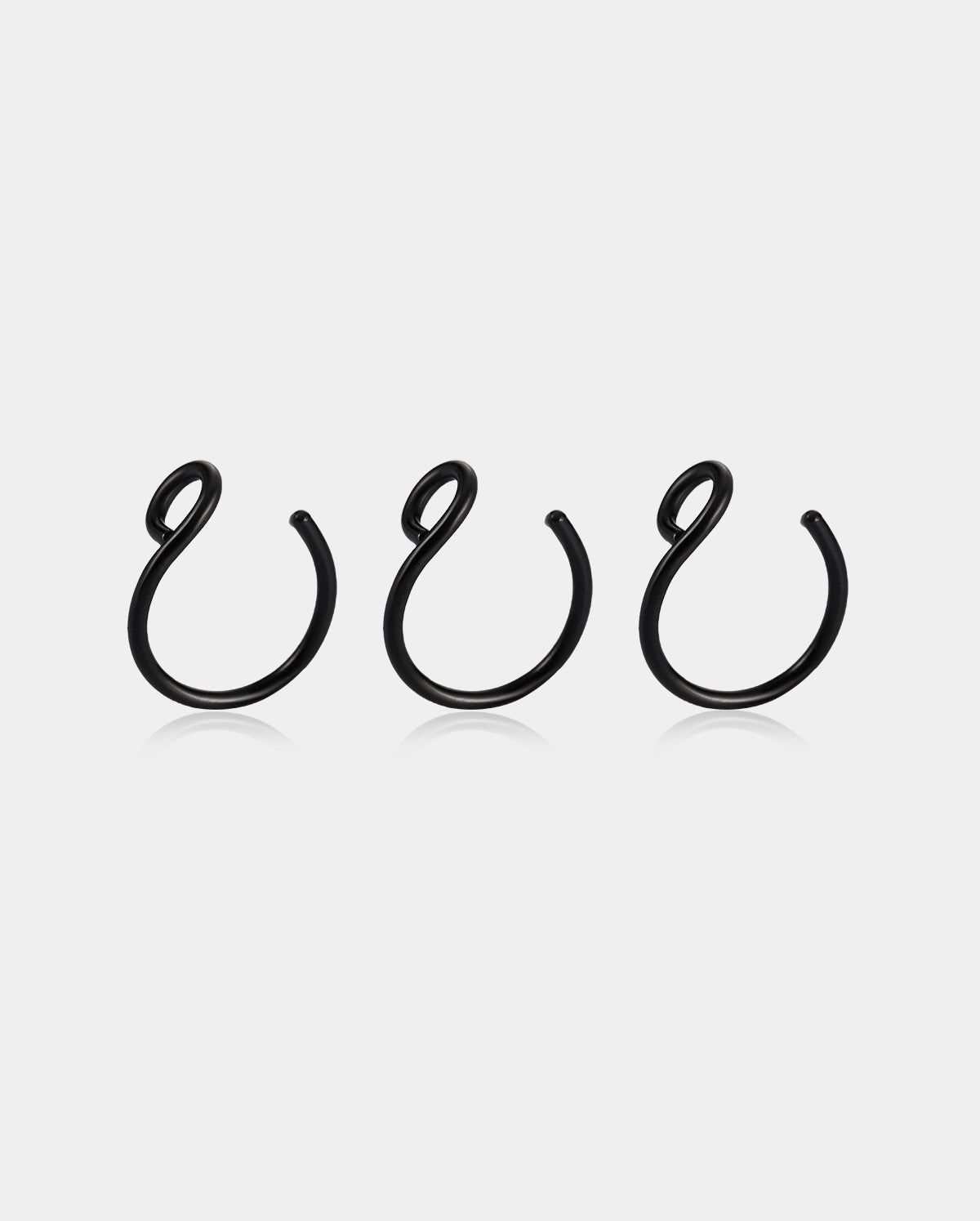 black fake nose hoop