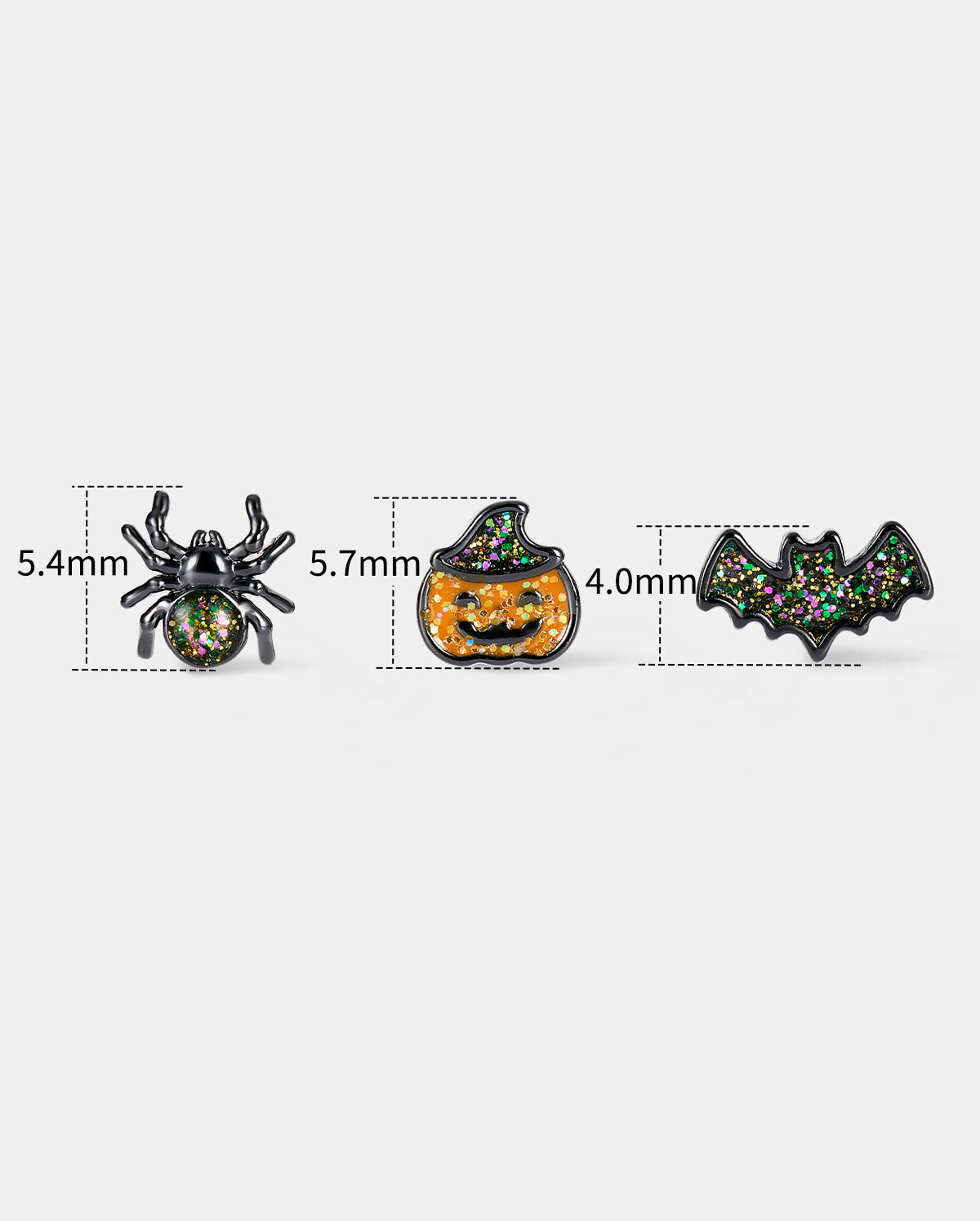 3PCS Spider/Bat/Pumpkin Nose Stud Set