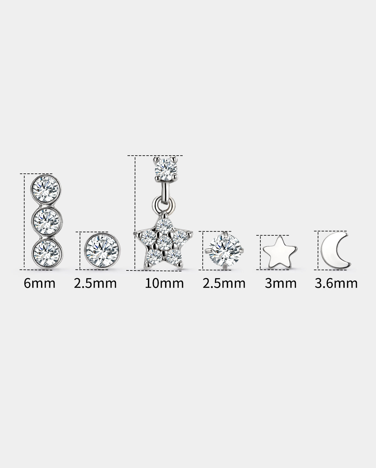 8PCS Mixed Nose Stud & Nose Ring Set
