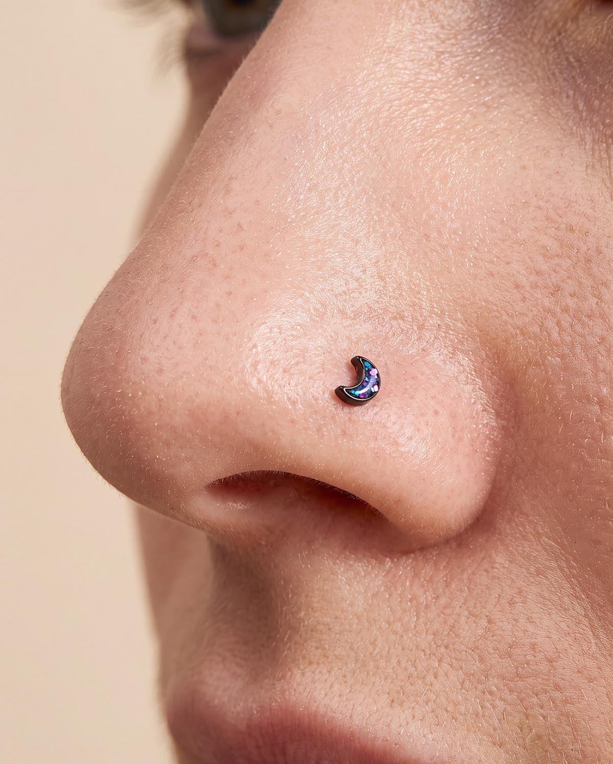 moon nose piercing