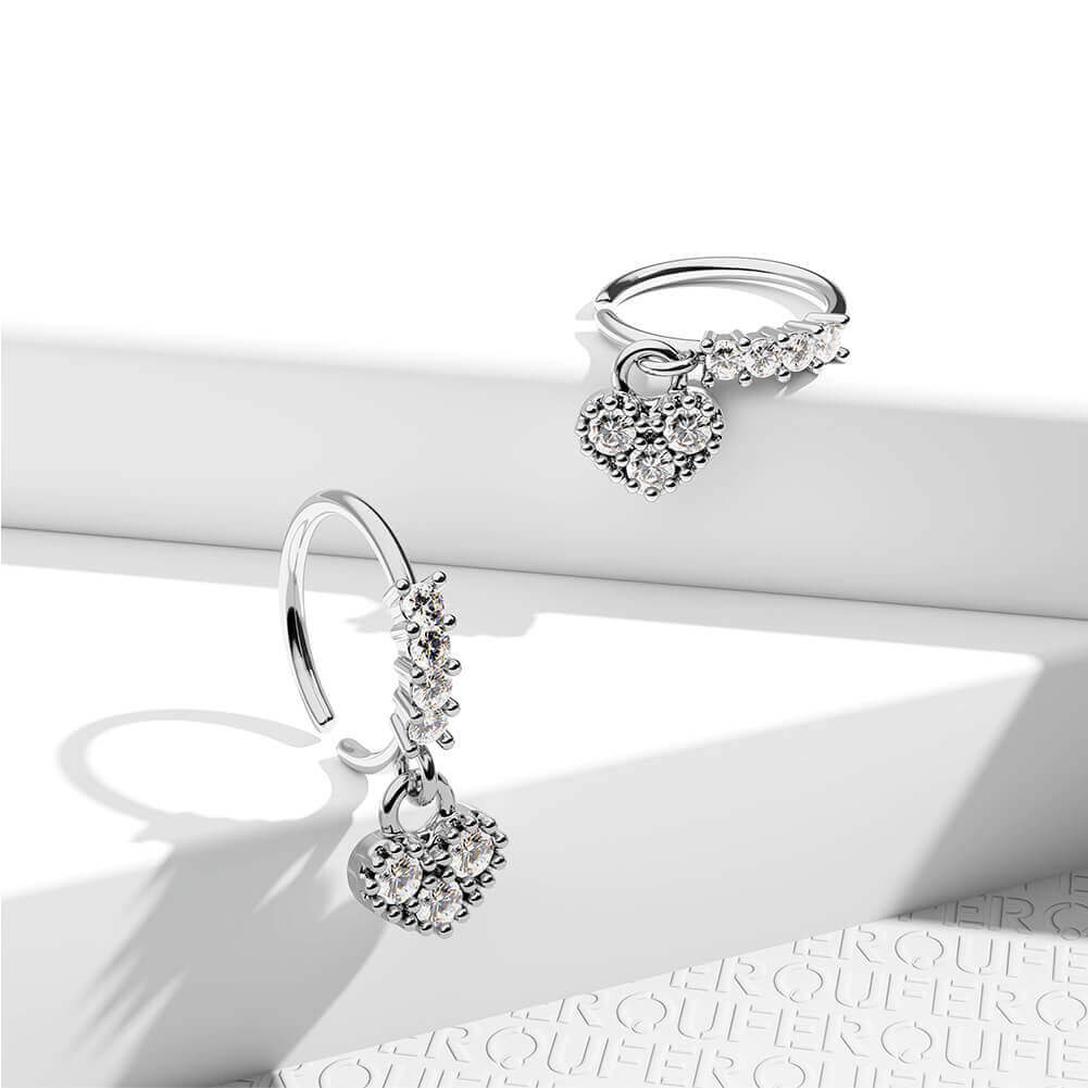 22g heart nose ring