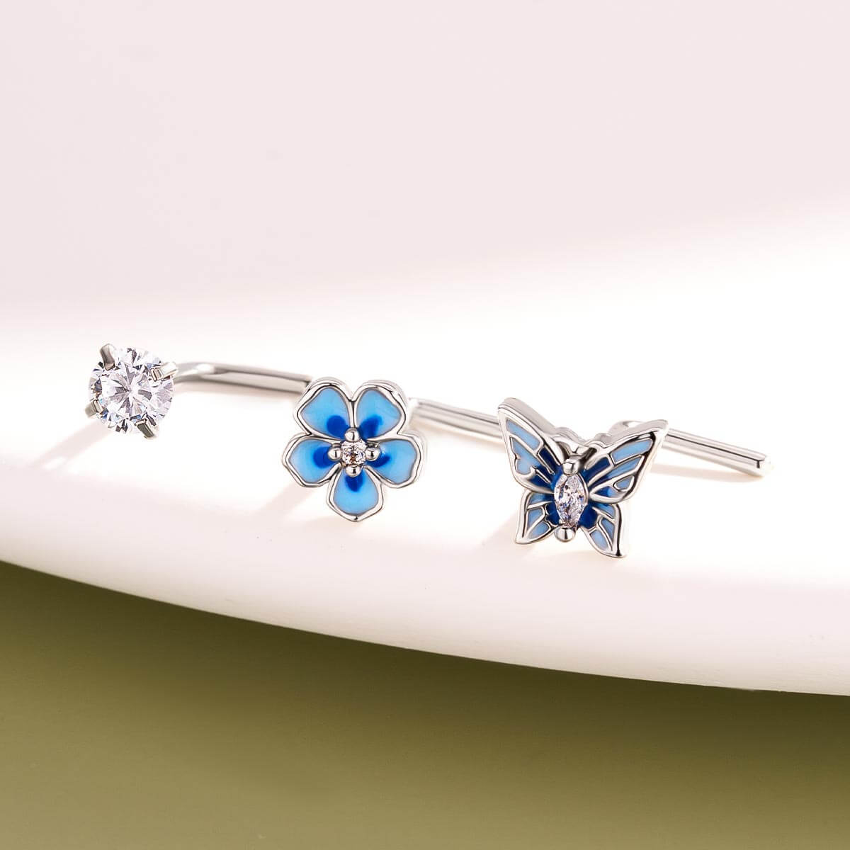 L shaped nose stud pack