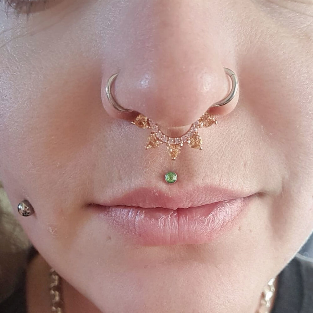 16G CZ Coeur Septum Anneau Daith Clicker Hoop