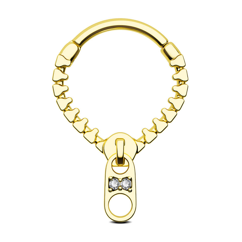 gold zipper septum ring
