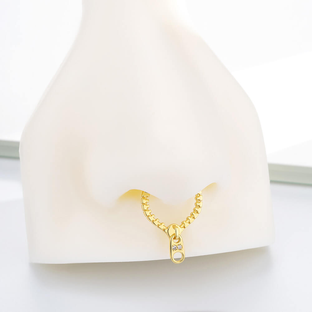 gold zipper septum ring