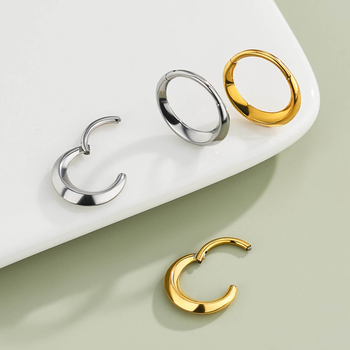 Ridged Chunky Segment Daith Septum Ring