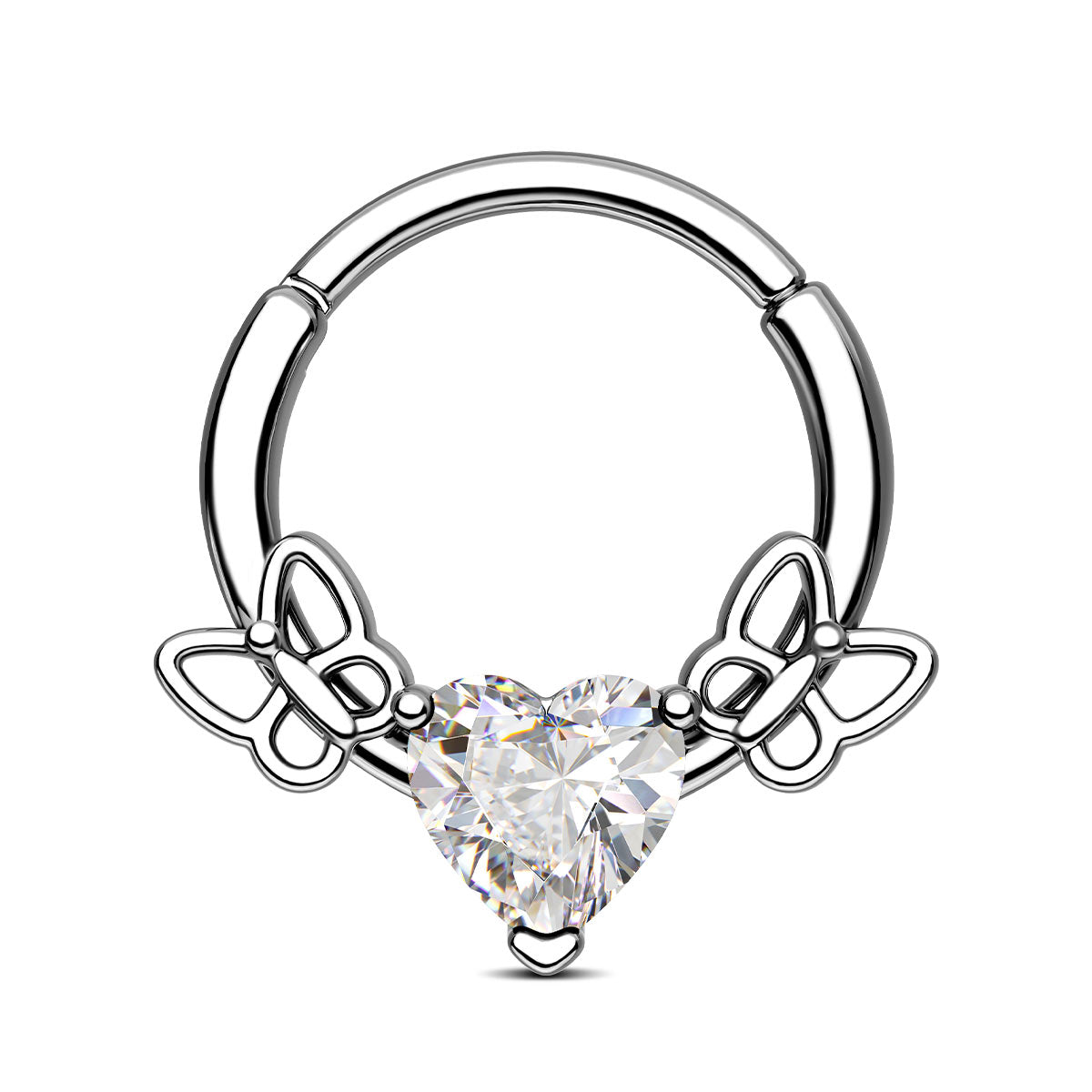heart and butterfly septum ring