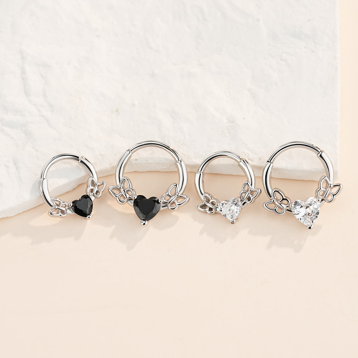heart and butterfly septum ring