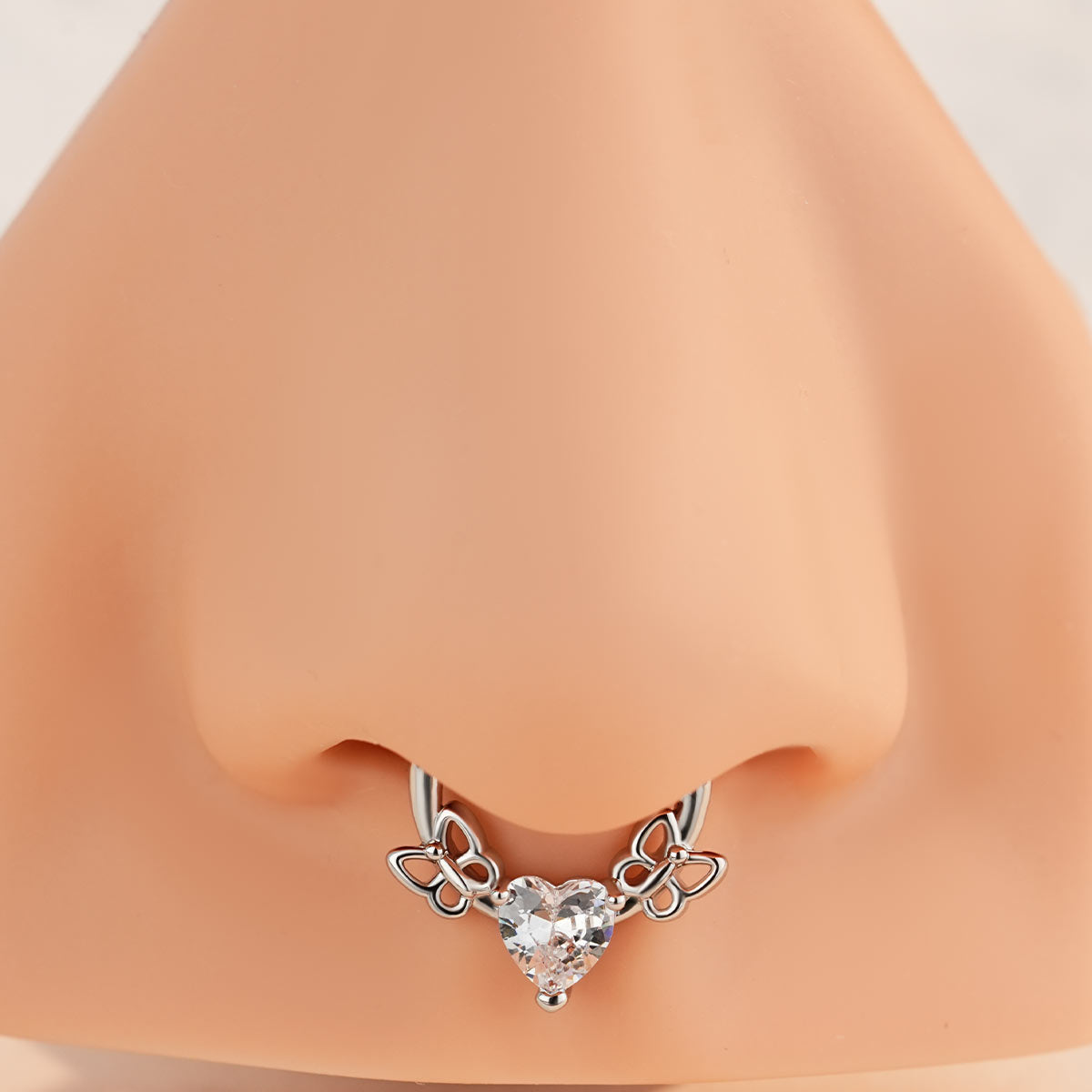 heart and butterfly septum ring