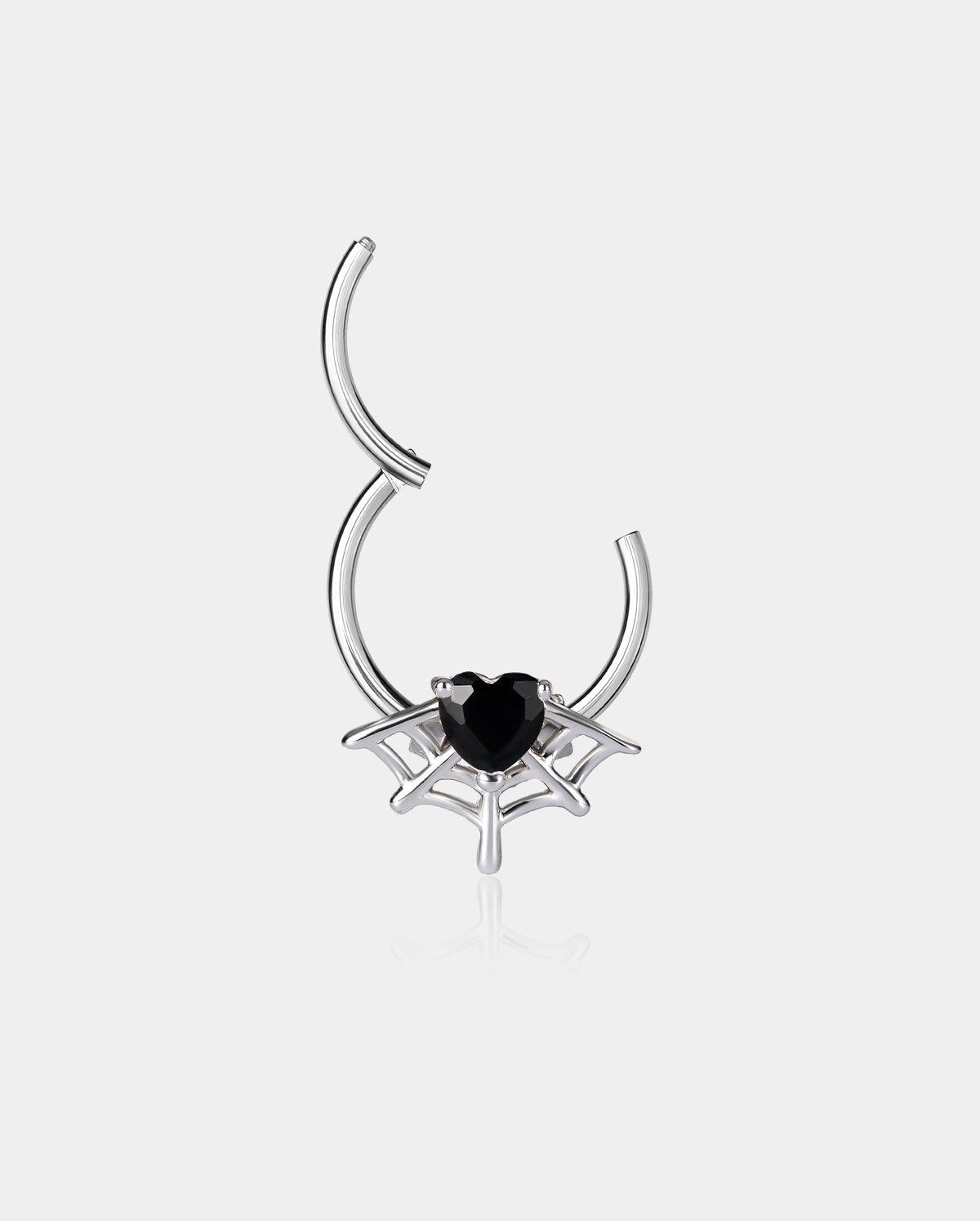 hinged segment spider web septum ring