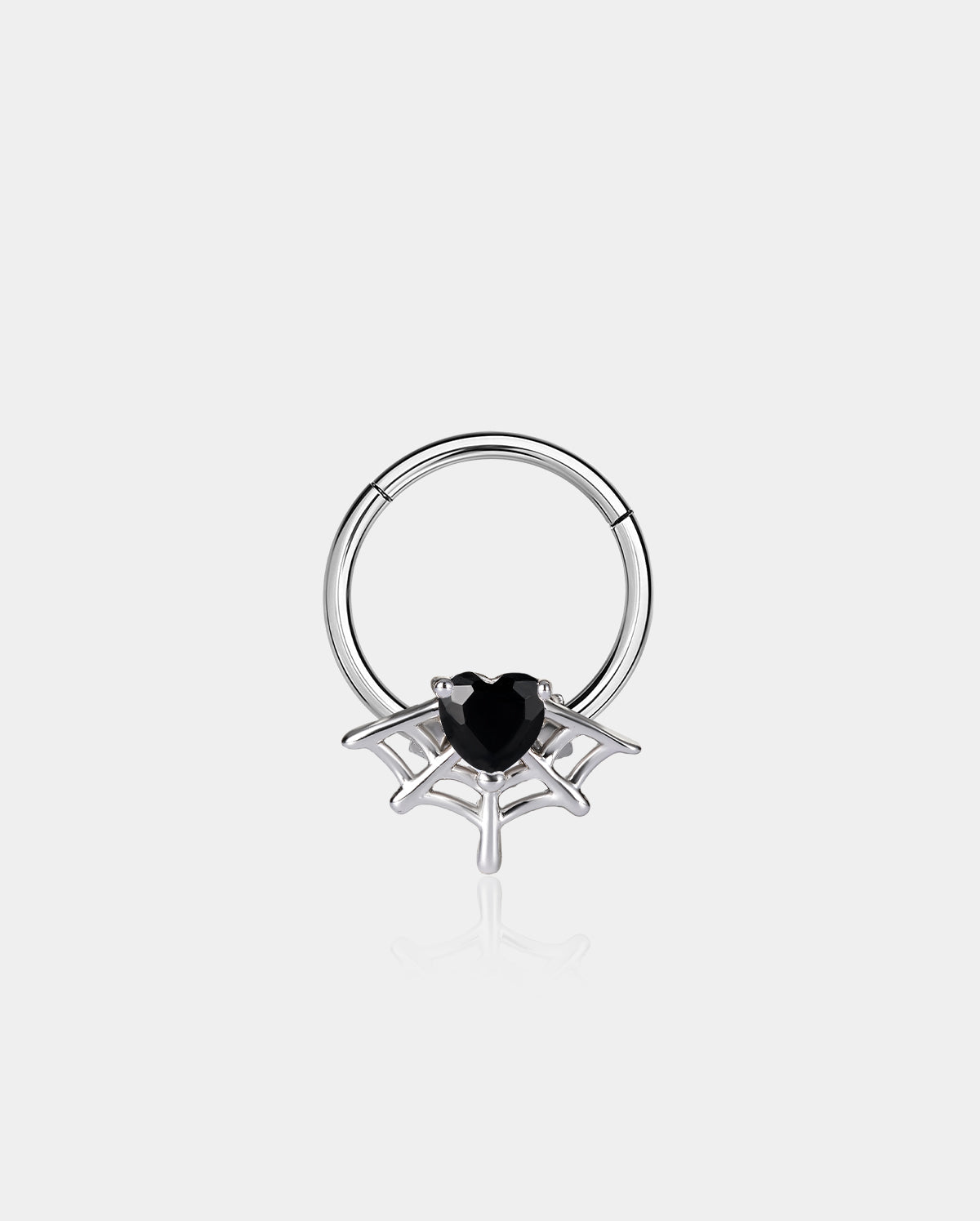 heart spider web daith septum ring