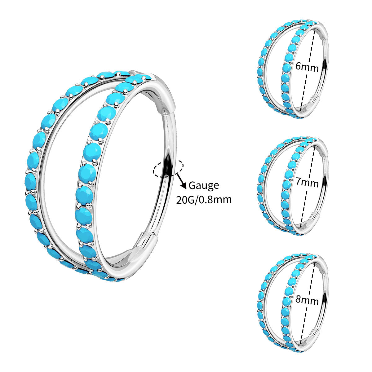 20g turquoise nose ring