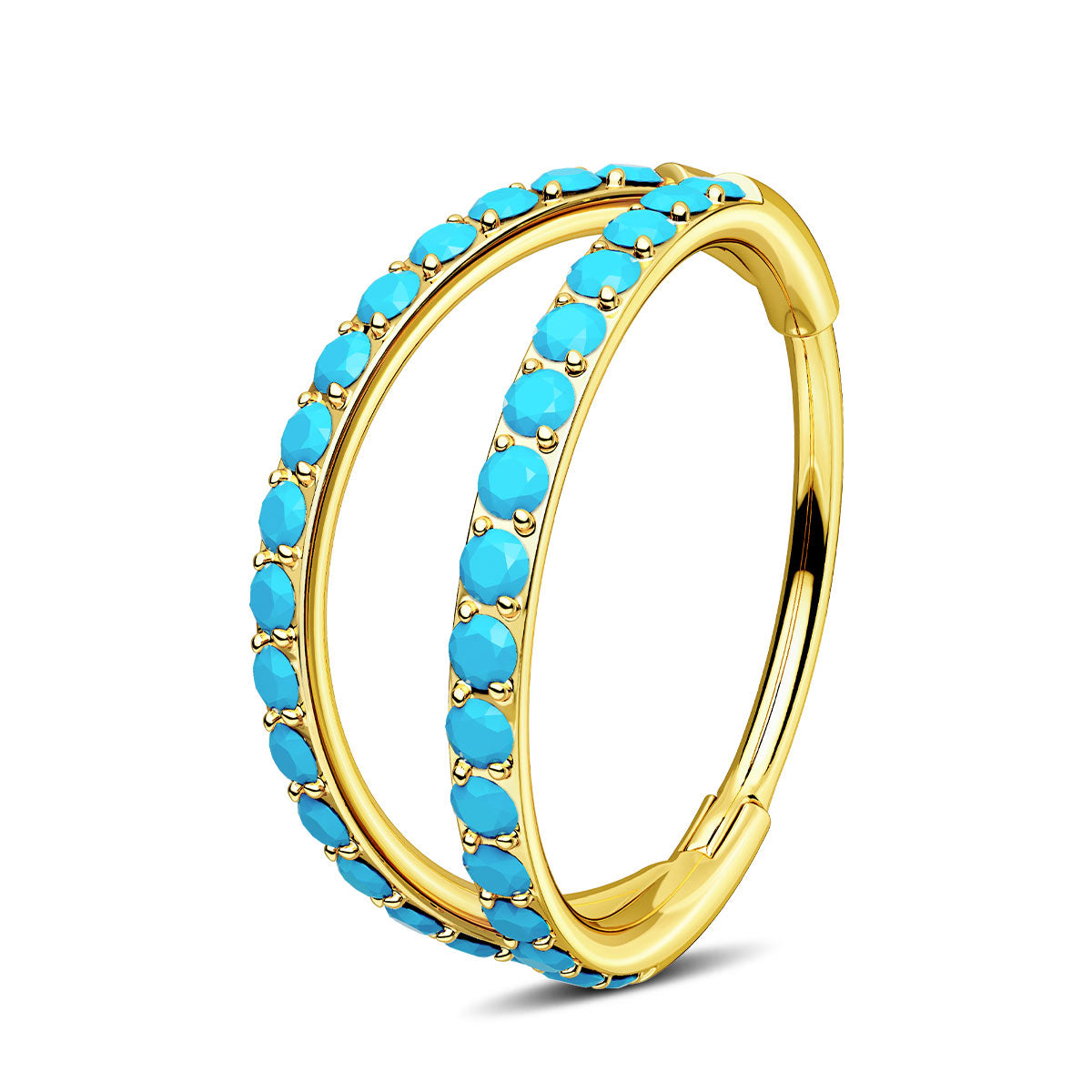 gold turquoise nose ring