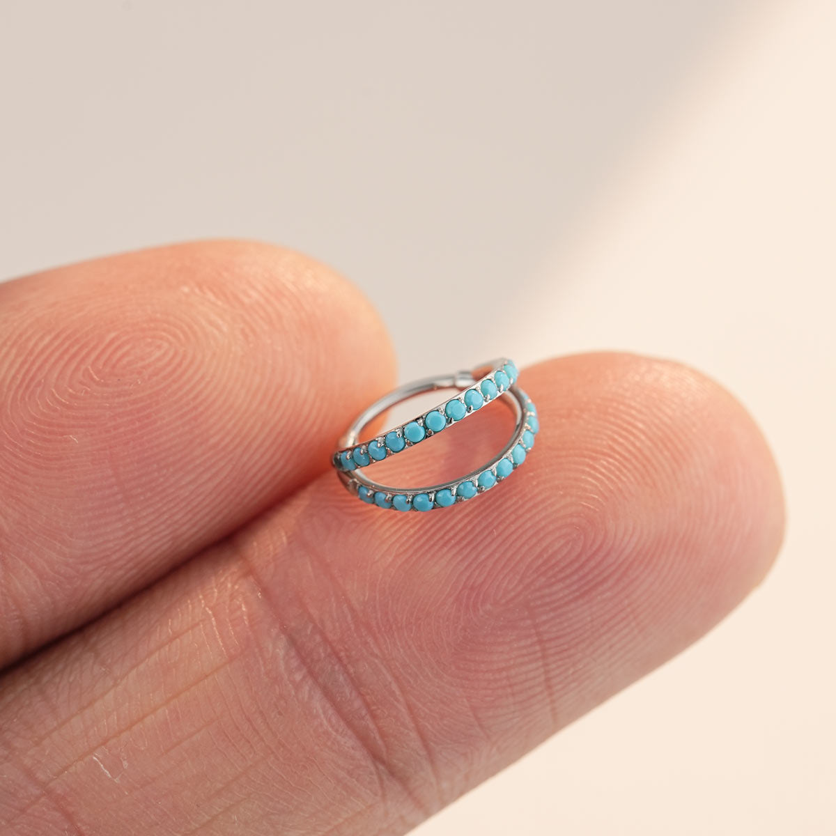Turquoise Double Hoop Nose Ring