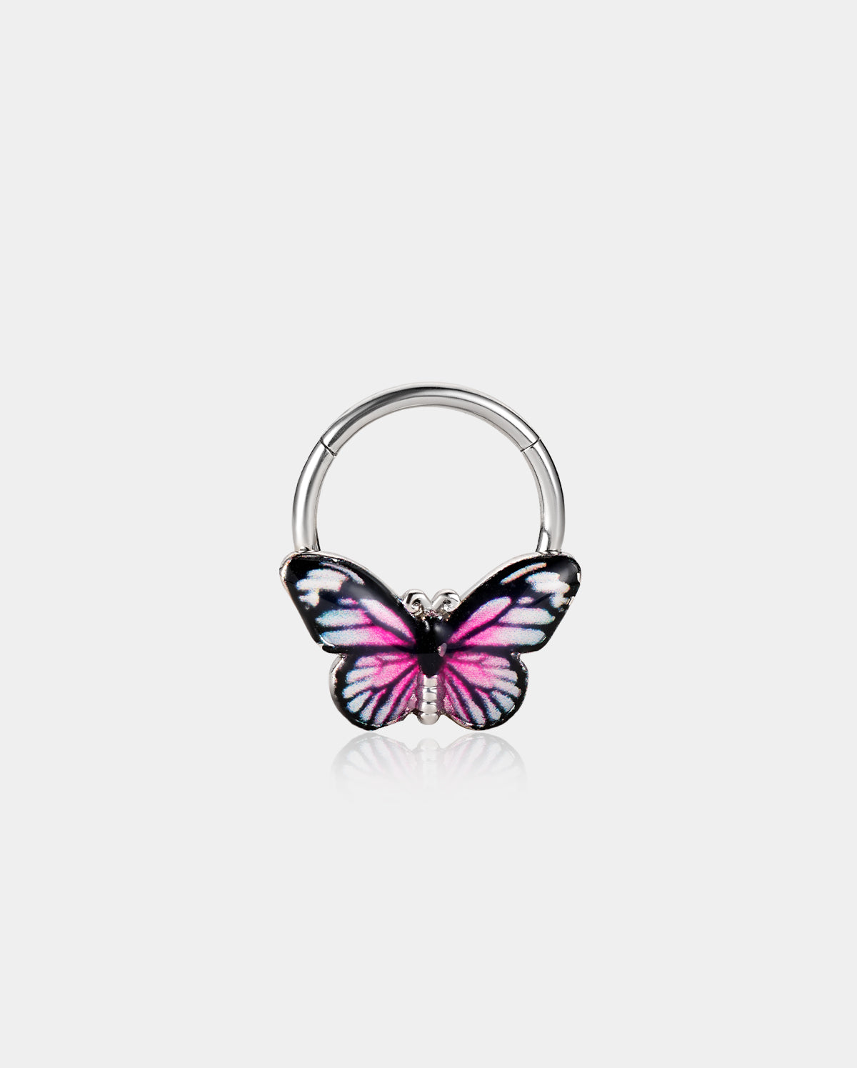 pink butterfly septum ring