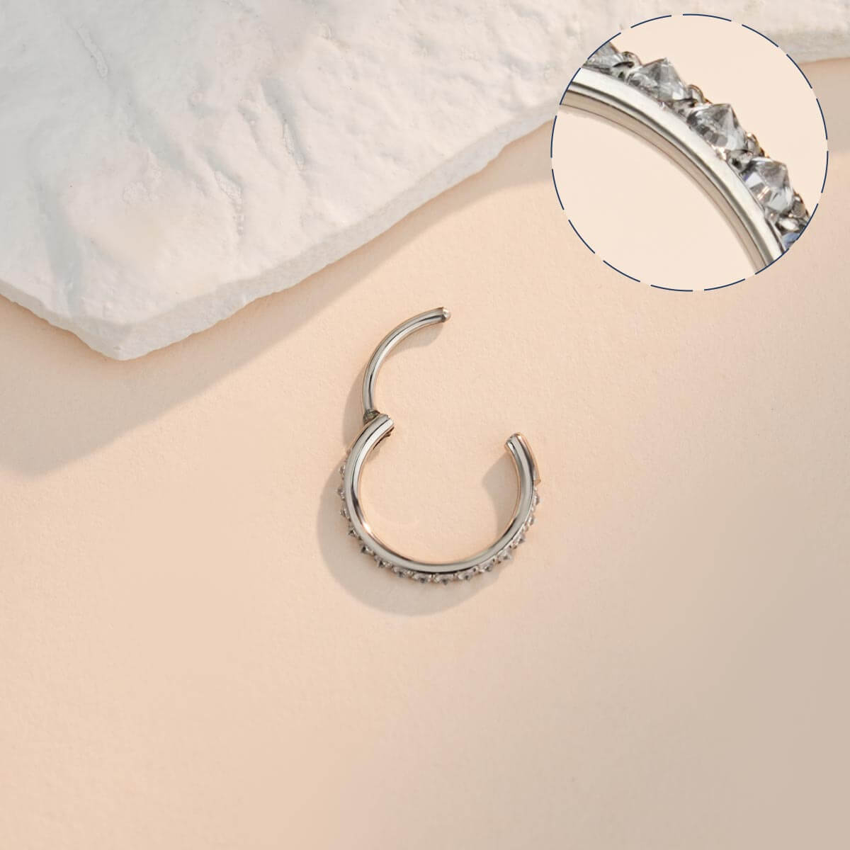 20G CZ Reverse Setting Nose Ring
