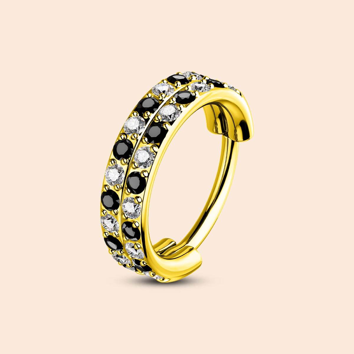 gold Checkered nose ring