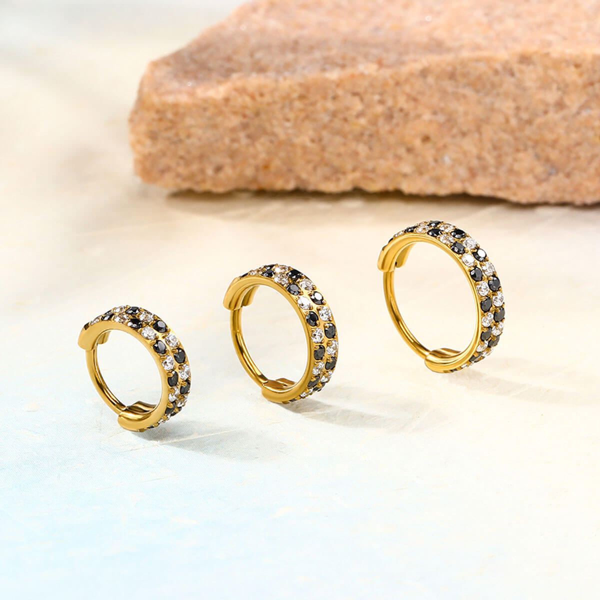 Checkered Double Row Nose Ring