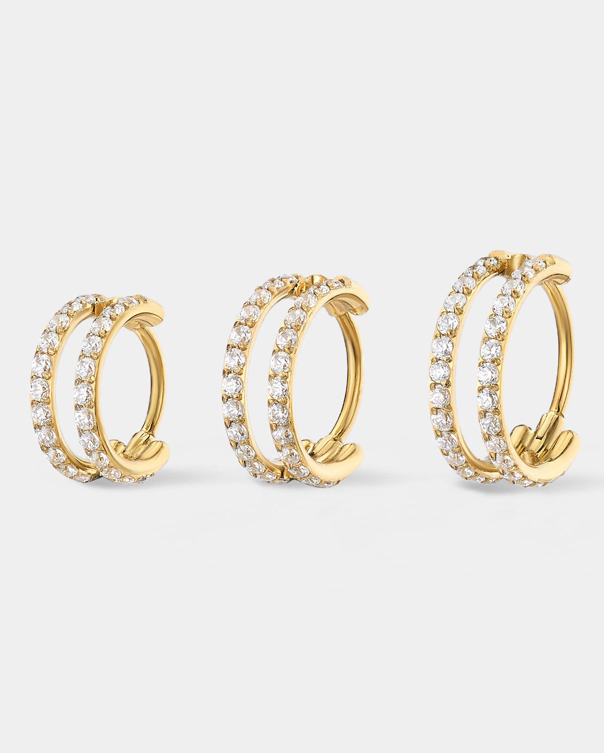 gold double hoop nose ring