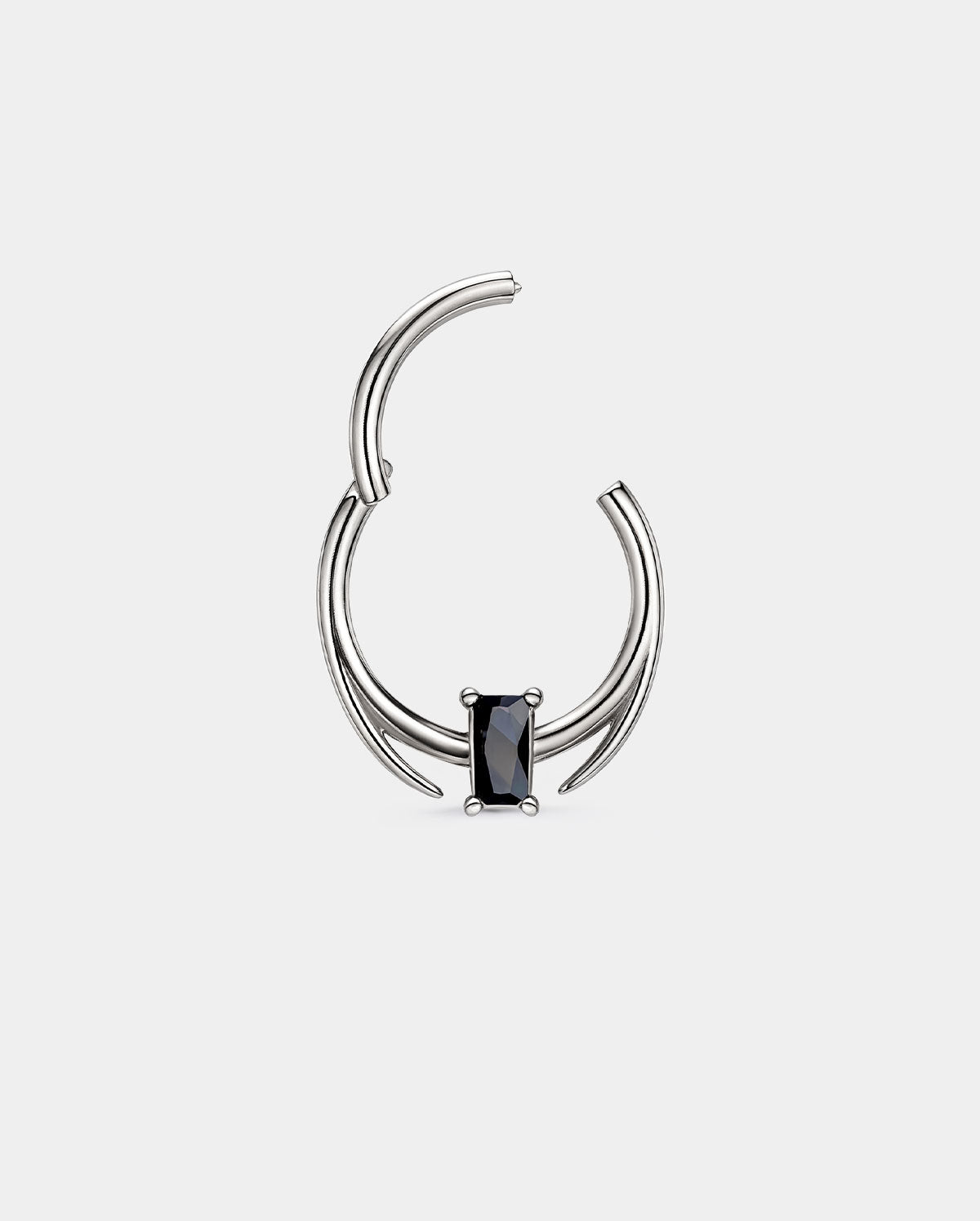hinged segment black square septum ring