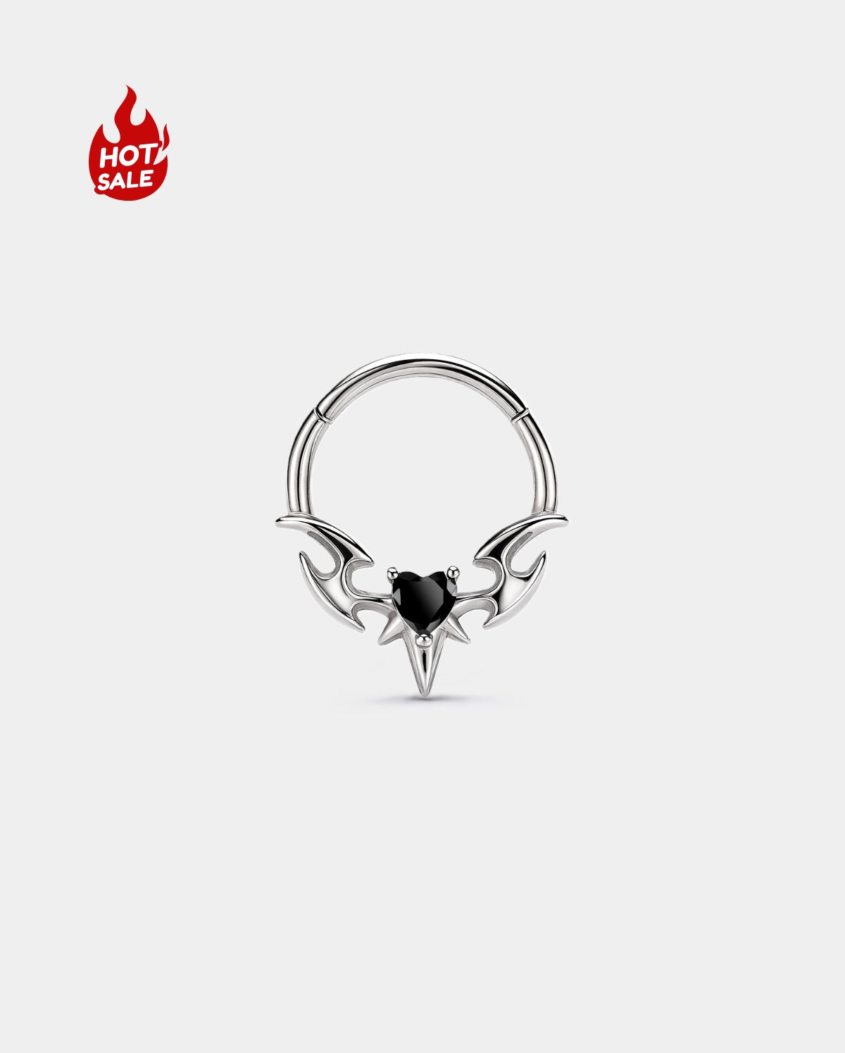 V-Spear Heart CZ Segment Septum Ring