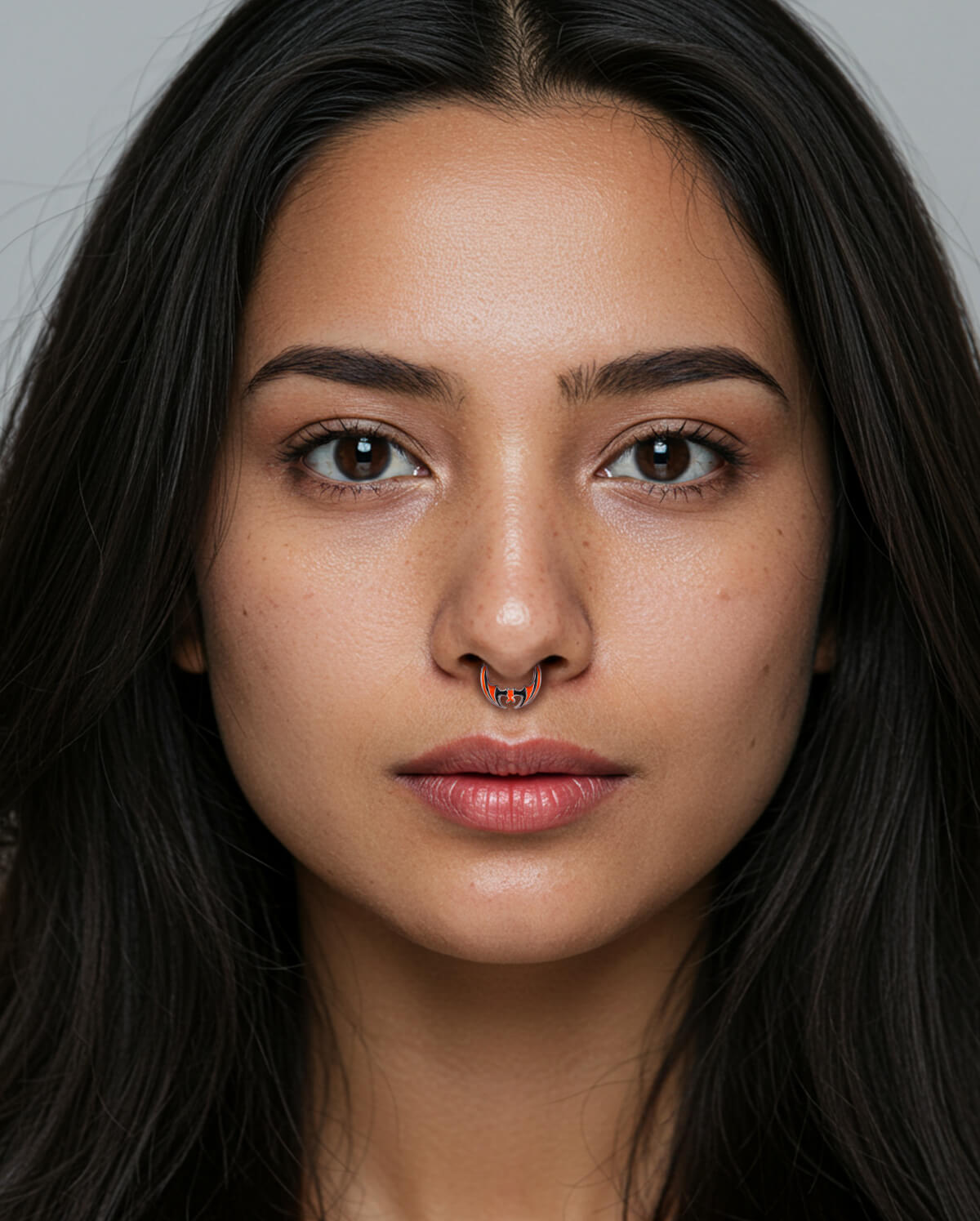 orange bat halloween septum piercing