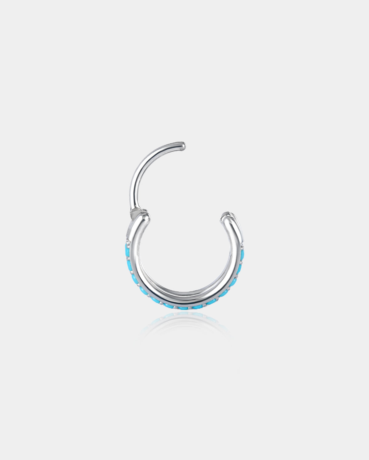 20G Double Row Turquoise Hoop Nose Ring