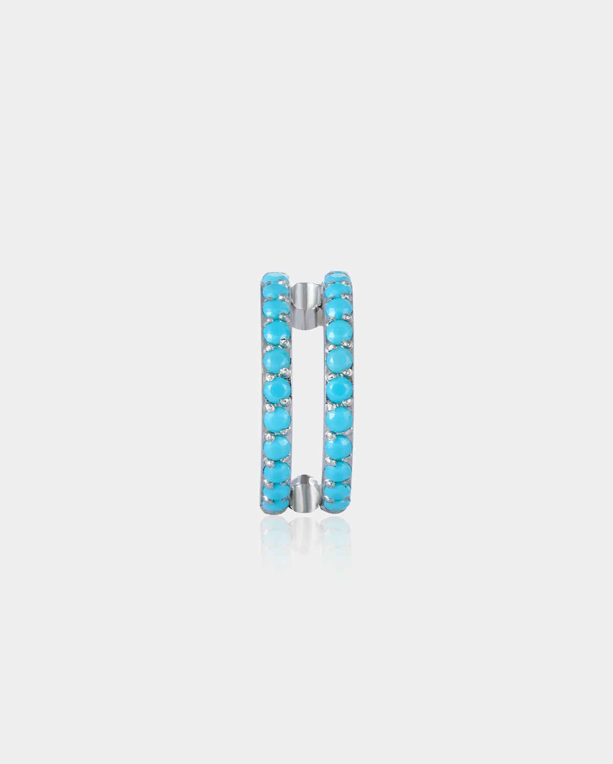20G Double Row Turquoise Hoop Nose Ring