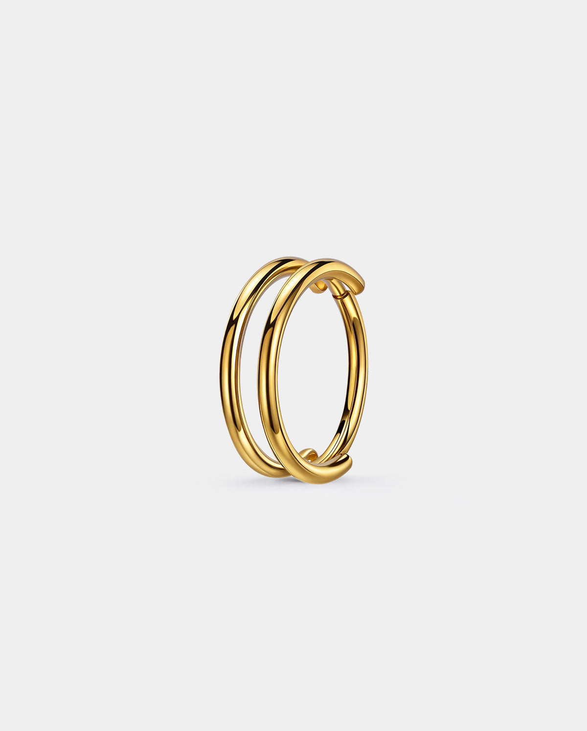 gold Parallel Double Hoop Nose Ring