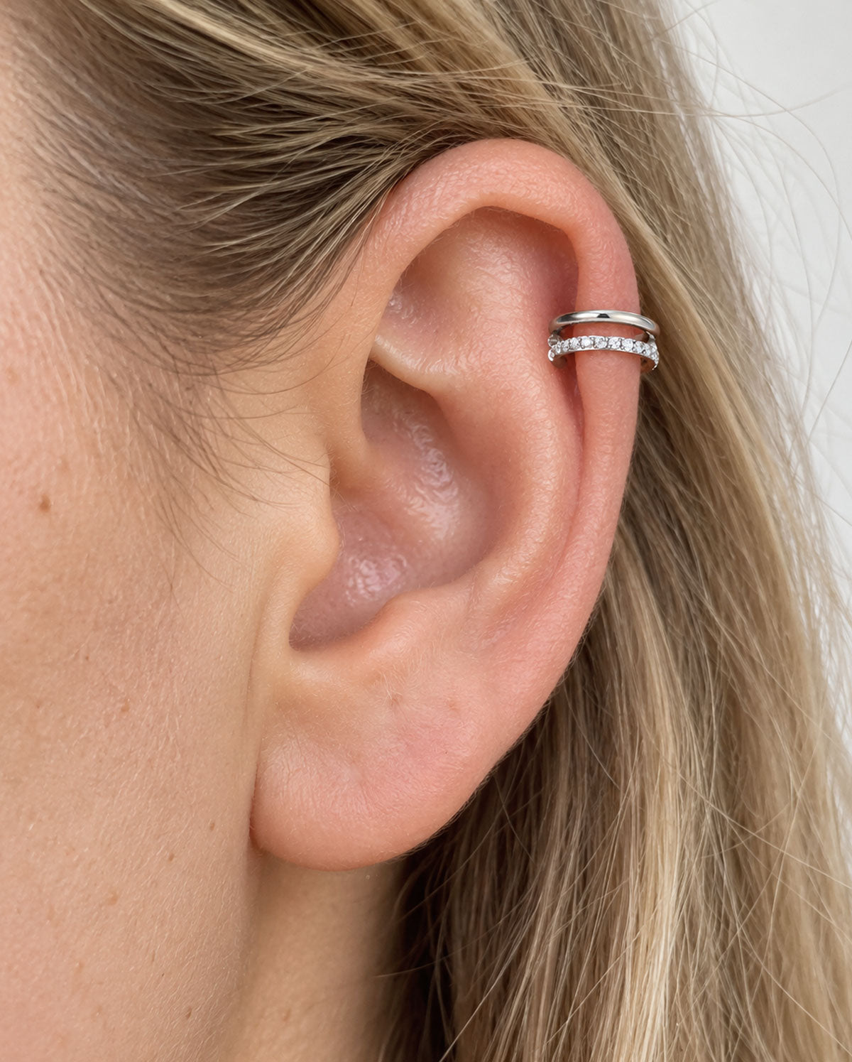 20g 6/7/8mm gold double row helix hoop