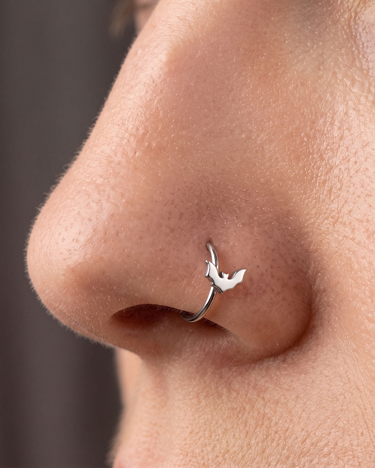 Polished Bat Nostril Hoop