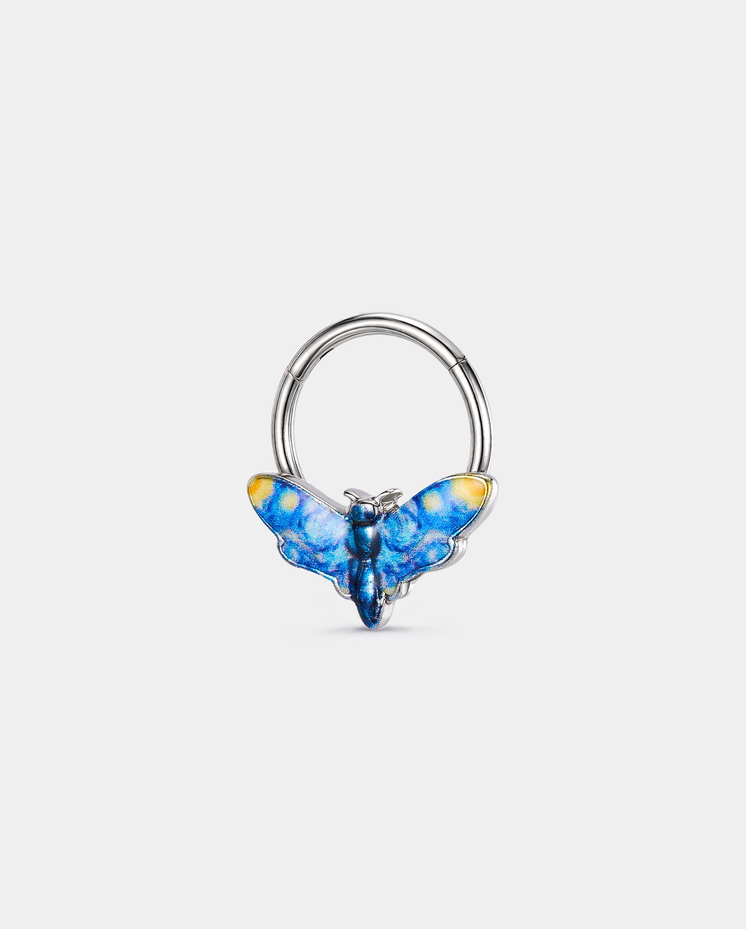 hinged Starry Night Moth septum ring
