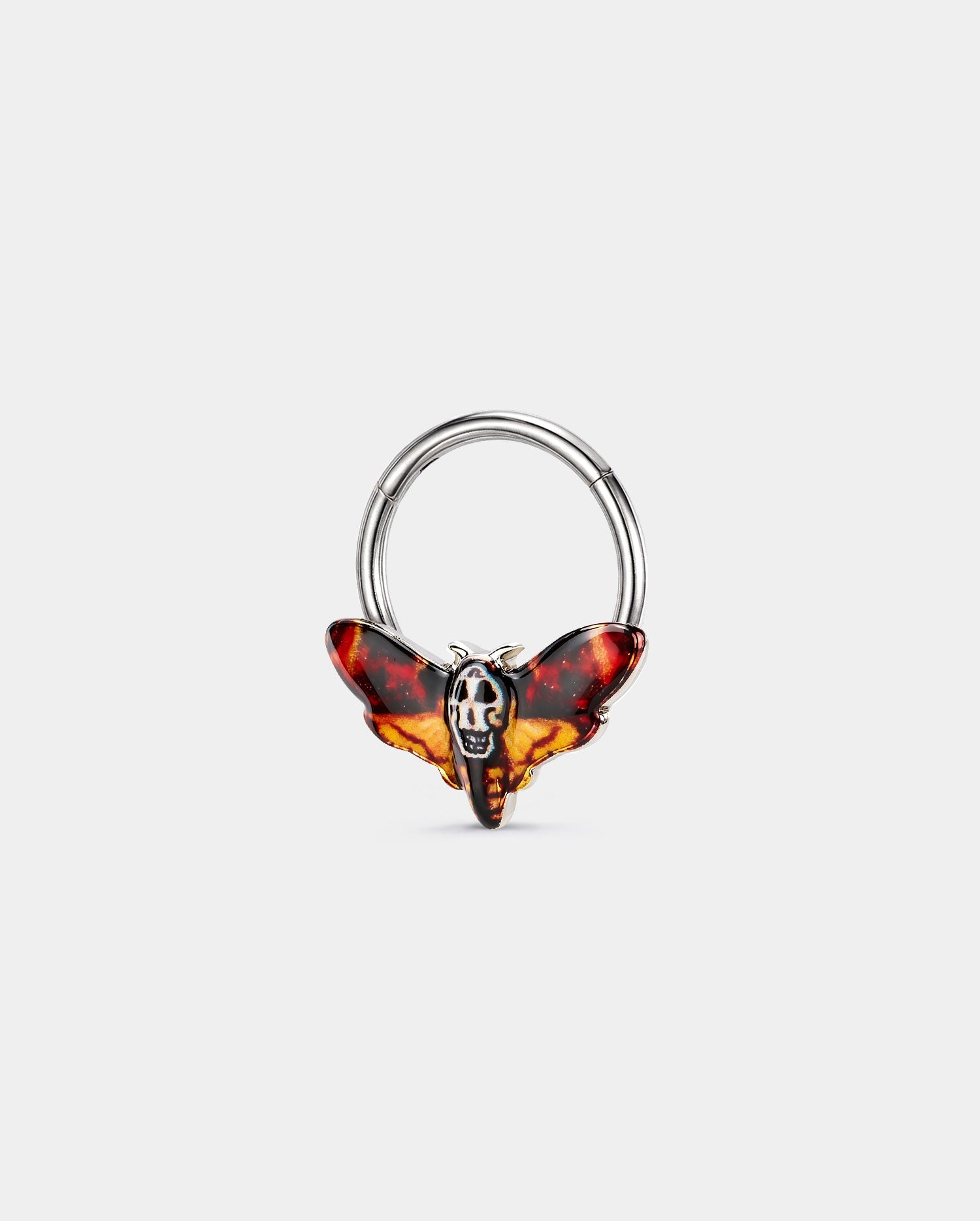 hinged Death’s-Head Moth septum ring