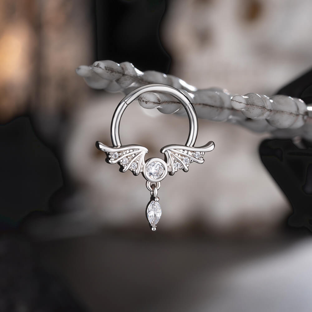 wing dangle dainty septum ring